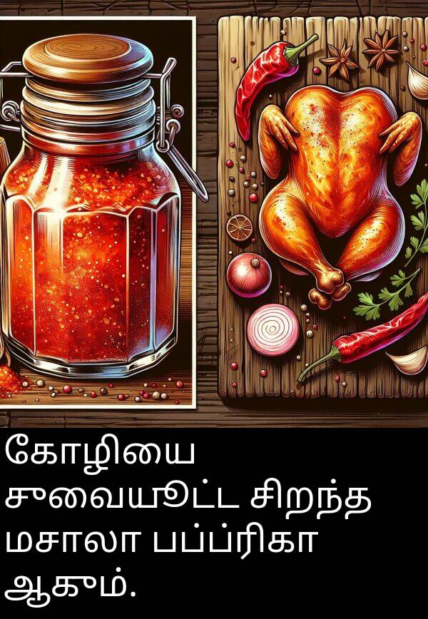 பப்ப்ரிகா: கோழியை சுவையூட்ட சிறந்த மசாலா பப்ப்ரிகா ஆகும்.