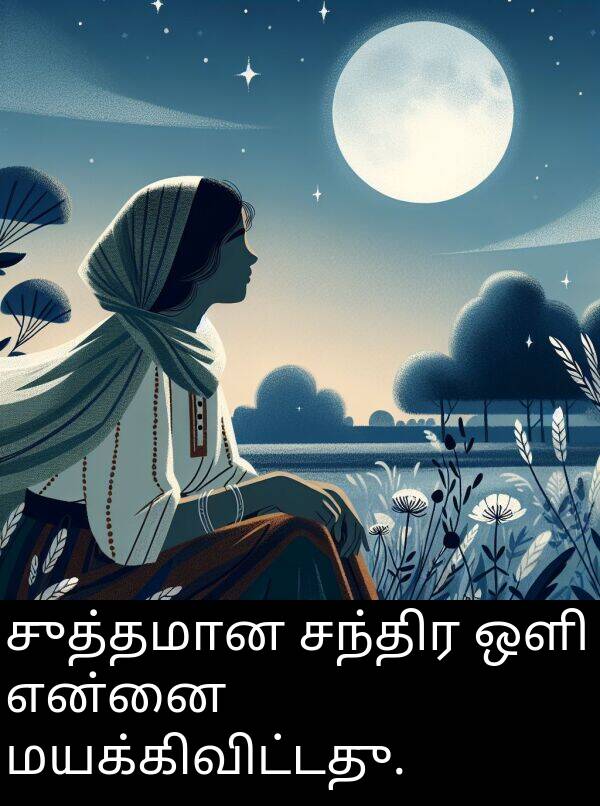 ஒளி: சுத்தமான சந்திர ஒளி என்னை மயக்கிவிட்டது.