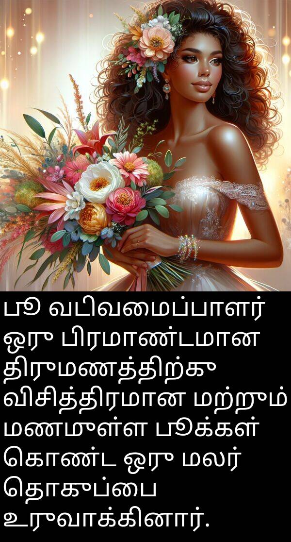 பூக்கள்: பூ வடிவமைப்பாளர் ஒரு பிரமாண்டமான திருமணத்திற்கு விசித்திரமான மற்றும் மணமுள்ள பூக்கள் கொண்ட ஒரு மலர் தொகுப்பை உருவாக்கினார்.