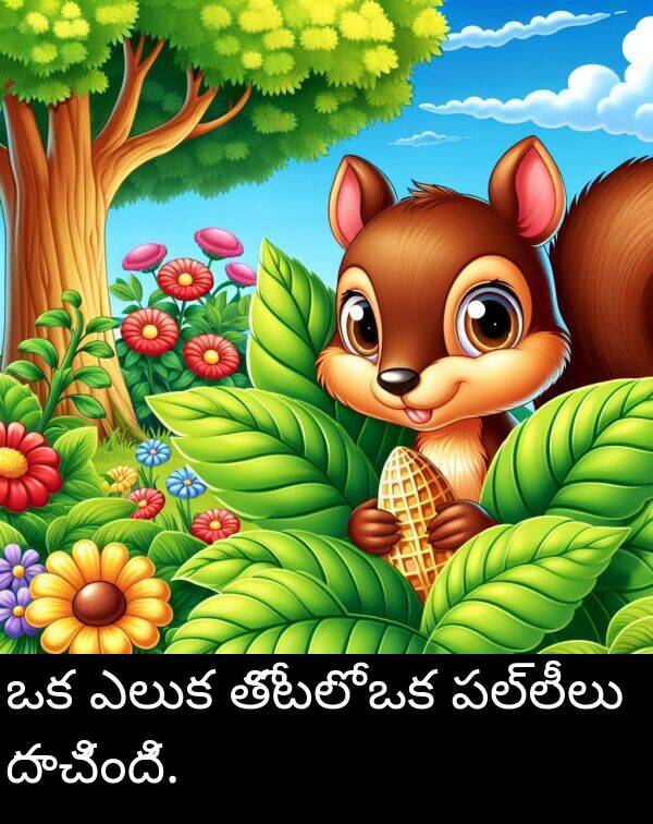 ఎలుక: ఒక ఎలుక తోటలో ఒక పల్లీలు దాచింది.