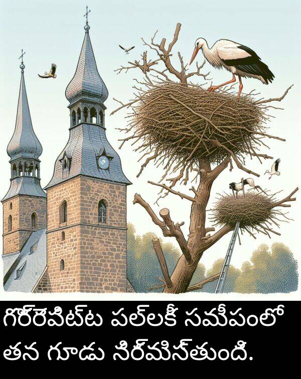సమీపంలో: గొర్రెపిట్ట పల్లకీ సమీపంలో తన గూడు నిర్మిస్తుంది.