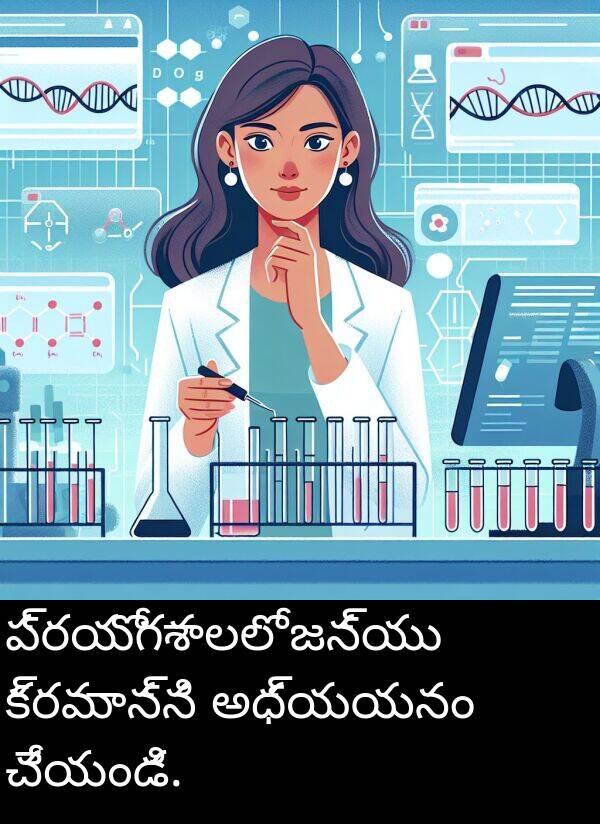 జన్యు: ప్రయోగశాలలో జన్యు క్రమాన్ని అధ్యయనం చేయండి.