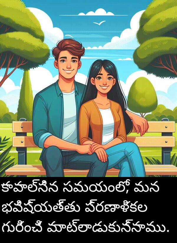 భవిష్యత్తు: కావాల్సిన సమయంలో, మన భవిష్యత్తు ప్రణాళికల గురించి మాట్లాడుకున్నాము.