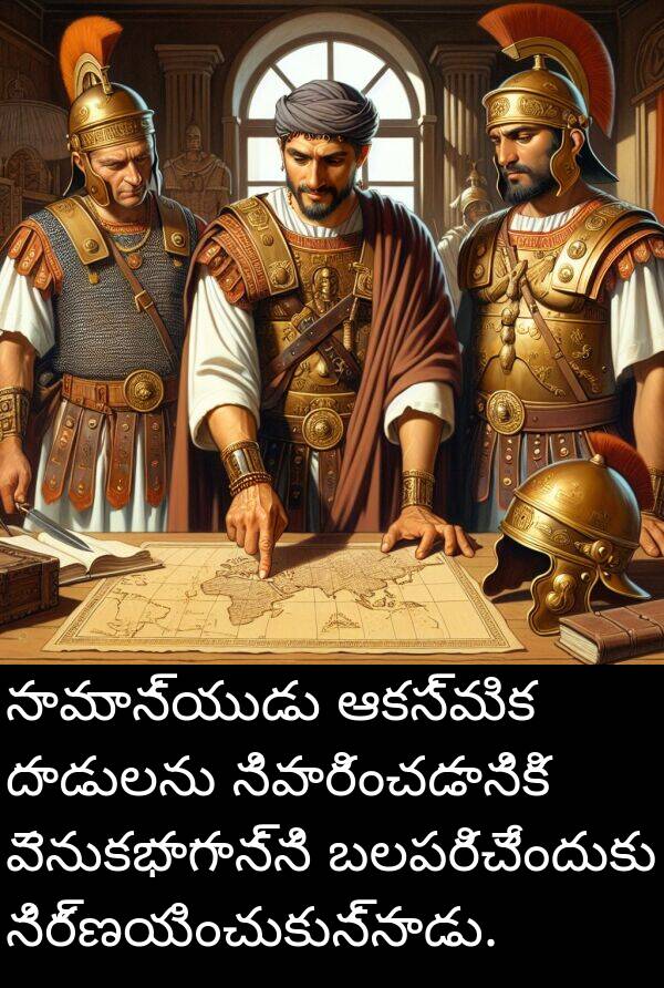 ఆకస్మిక: సామాన్యుడు ఆకస్మిక దాడులను నివారించడానికి వెనుకభాగాన్ని బలపరిచేందుకు నిర్ణయించుకున్నాడు.