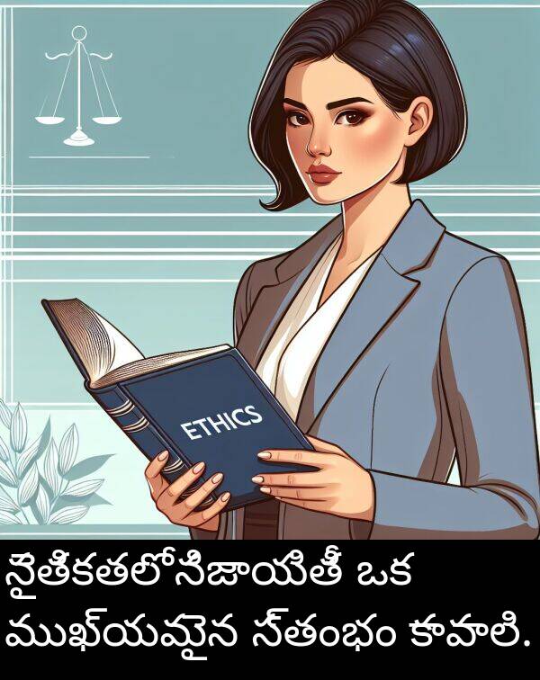 ముఖ్యమైన: నైతికతలో నిజాయితీ ఒక ముఖ్యమైన స్తంభం కావాలి.