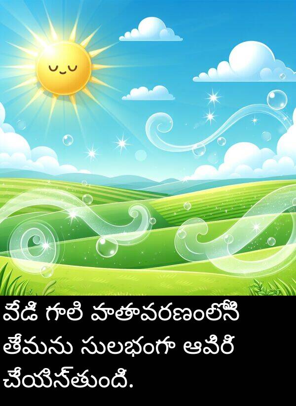 గాలి: వేడి గాలి వాతావరణంలోని తేమను సులభంగా ఆవిరి చేయిస్తుంది.