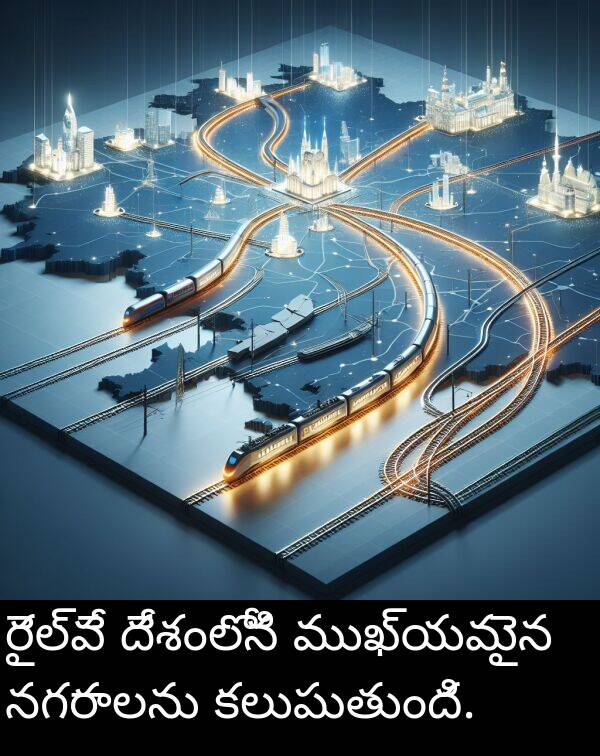 ముఖ్యమైన: రైల్వే దేశంలోని ముఖ్యమైన నగరాలను కలుపుతుంది.