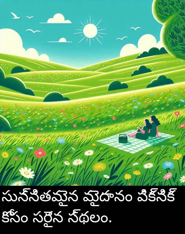 పిక్నిక్: సున్నితమైన మైదానం పిక్నిక్ కోసం సరైన స్థలం.