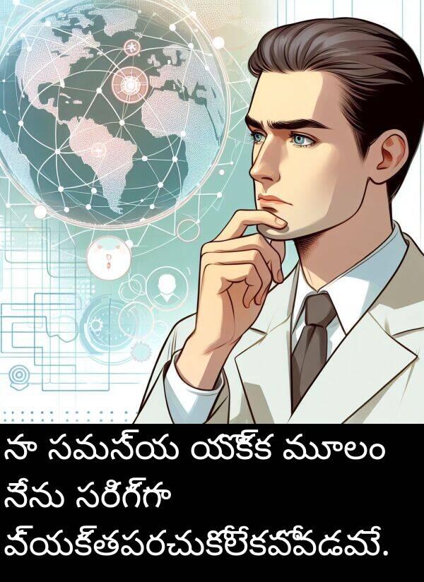మూలం: నా సమస్య యొక్క మూలం నేను సరిగ్గా వ్యక్తపరచుకోలేకపోవడమే.
