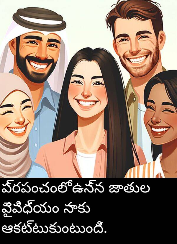 ఆకట్టుకుంటుంది: ప్రపంచంలో ఉన్న జాతుల వైవిధ్యం నాకు ఆకట్టుకుంటుంది.