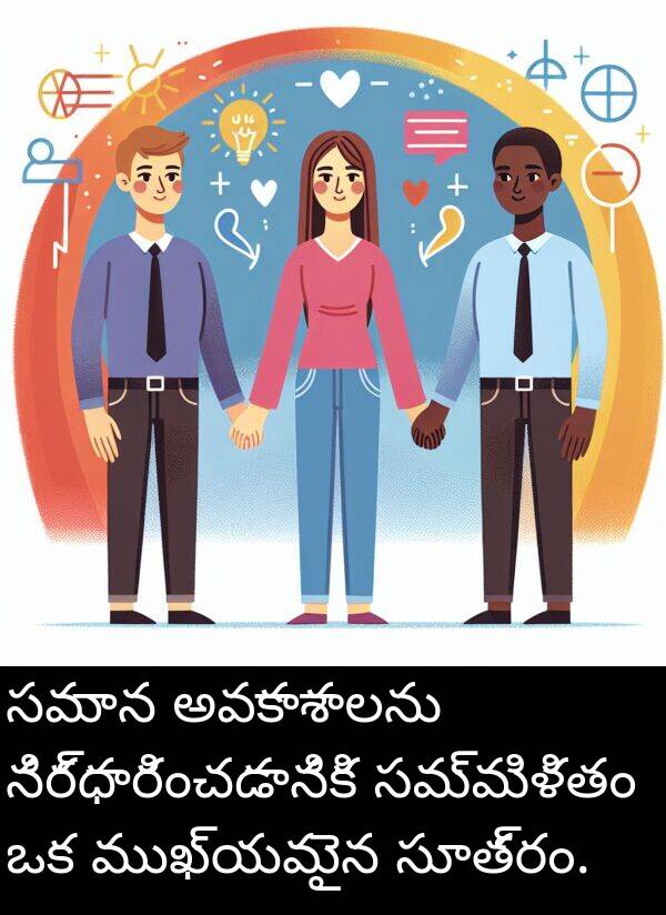ముఖ్యమైన: సమాన అవకాశాలను నిర్ధారించడానికి సమ్మిళితం ఒక ముఖ్యమైన సూత్రం.