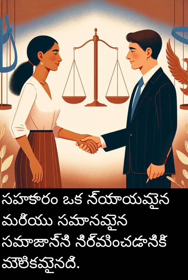 మౌలికమైనది: సహకారం ఒక న్యాయమైన మరియు సమానమైన సమాజాన్ని నిర్మించడానికి మౌలికమైనది.