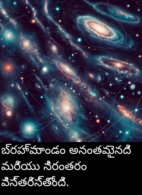 బ్రహ్మాండం: బ్రహ్మాండం అనంతమైనది మరియు నిరంతరం విస్తరిస్తోంది.
