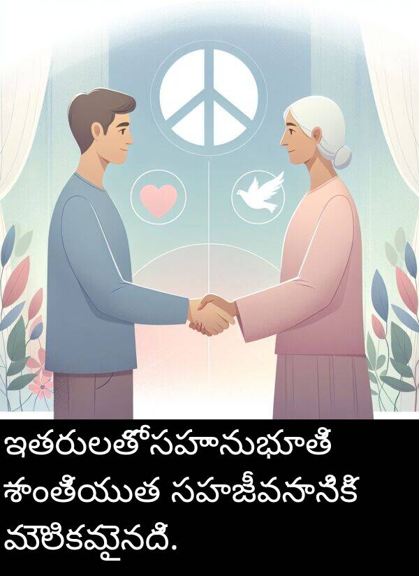 శాంతియుత: ఇతరులతో సహానుభూతి శాంతియుత సహజీవనానికి మౌలికమైనది.