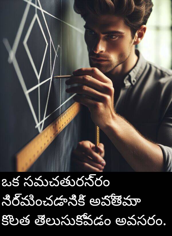 సమచతురస్రం: ఒక సమచతురస్రం నిర్మించడానికి అపోతెమా కొలత తెలుసుకోవడం అవసరం.