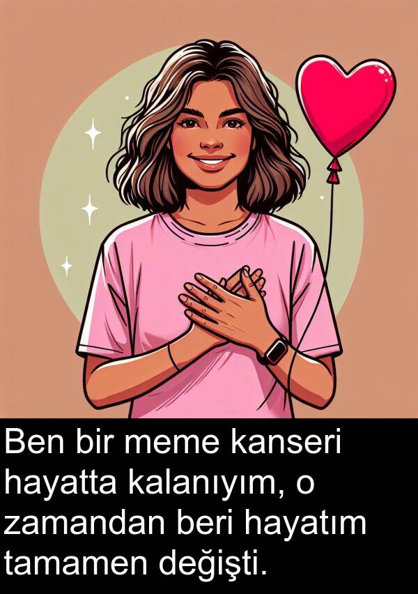 zamandan: Ben bir meme kanseri hayatta kalanıyım, o zamandan beri hayatım tamamen değişti.