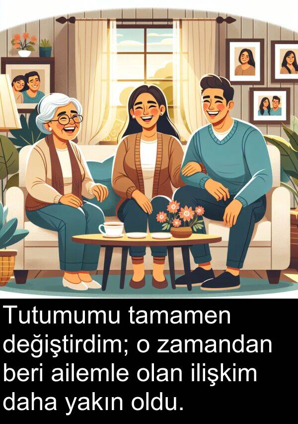 ailemle: Tutumumu tamamen değiştirdim; o zamandan beri ailemle olan ilişkim daha yakın oldu.