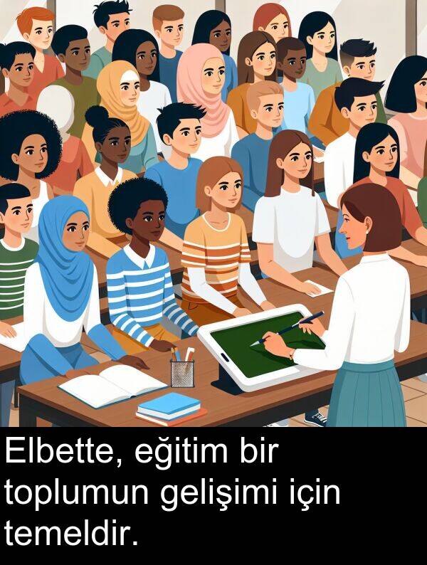 gelişimi: Elbette, eğitim bir toplumun gelişimi için temeldir.