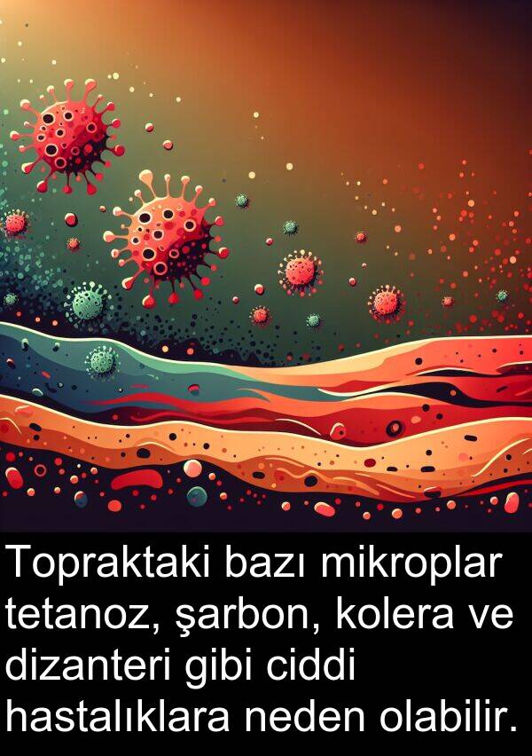 neden: Topraktaki bazı mikroplar tetanoz, şarbon, kolera ve dizanteri gibi ciddi hastalıklara neden olabilir.