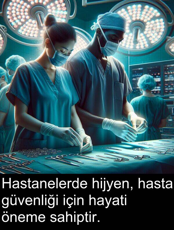 sahiptir: Hastanelerde hijyen, hasta güvenliği için hayati öneme sahiptir.