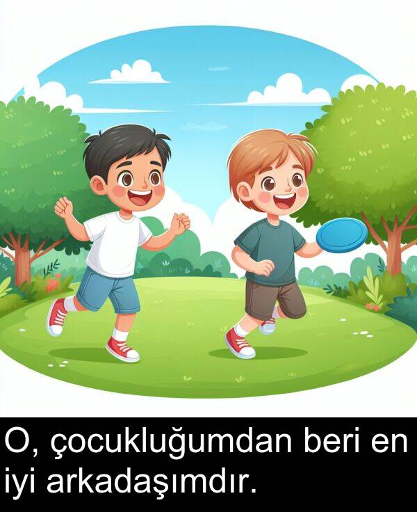beri: O, çocukluğumdan beri en iyi arkadaşımdır.