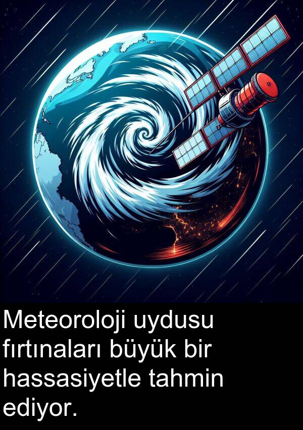 fırtınaları: Meteoroloji uydusu fırtınaları büyük bir hassasiyetle tahmin ediyor.