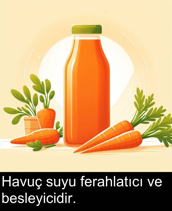 besleyicidir: Havuç suyu ferahlatıcı ve besleyicidir.