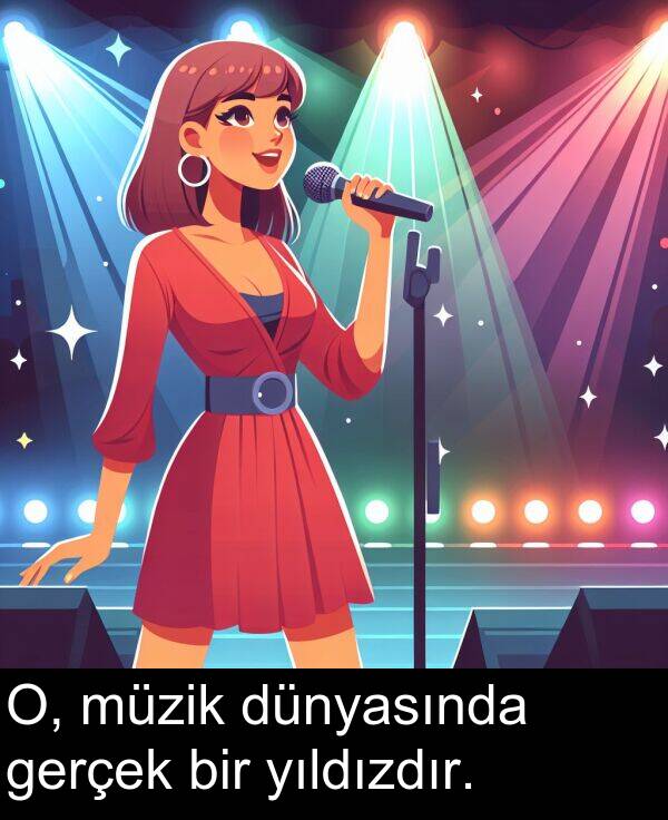 gerçek: O, müzik dünyasında gerçek bir yıldızdır.