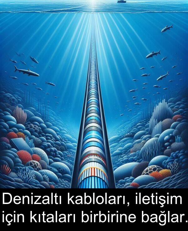 kabloları: Denizaltı kabloları, iletişim için kıtaları birbirine bağlar.