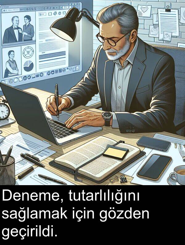 geçirildi: Deneme, tutarlılığını sağlamak için gözden geçirildi.