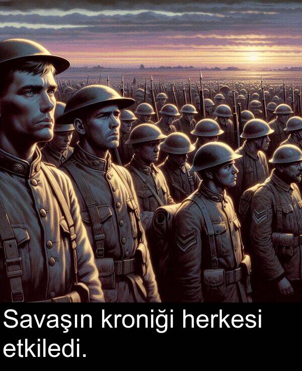 kroniği: Savaşın kroniği herkesi etkiledi.