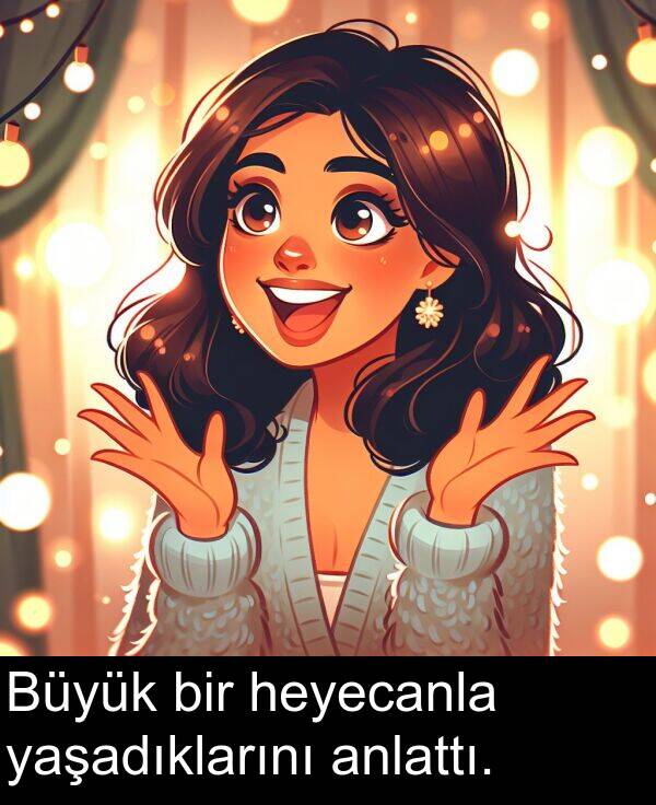 yaşadıklarını: Büyük bir heyecanla yaşadıklarını anlattı.