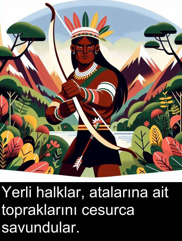 ait: Yerli halklar, atalarına ait topraklarını cesurca savundular.