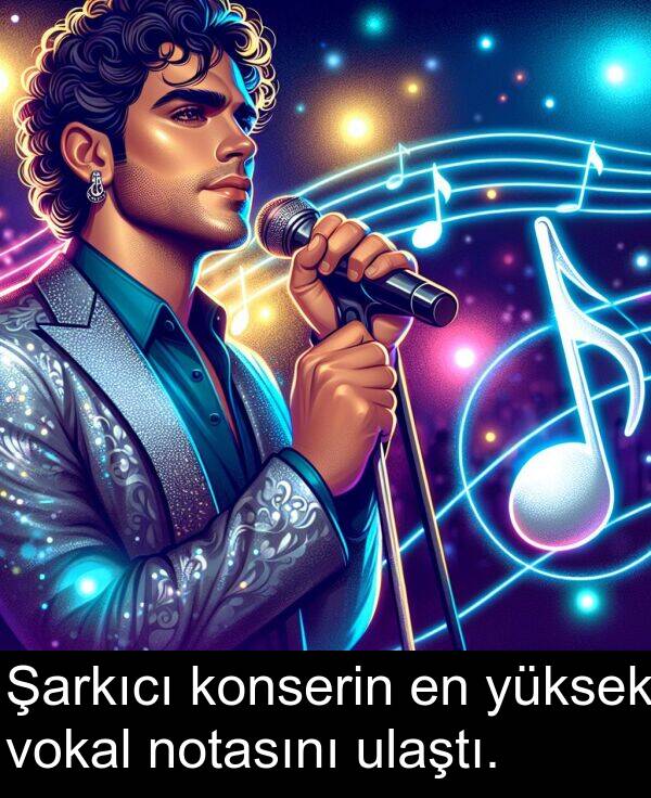 notasını: Şarkıcı konserin en yüksek vokal notasını ulaştı.