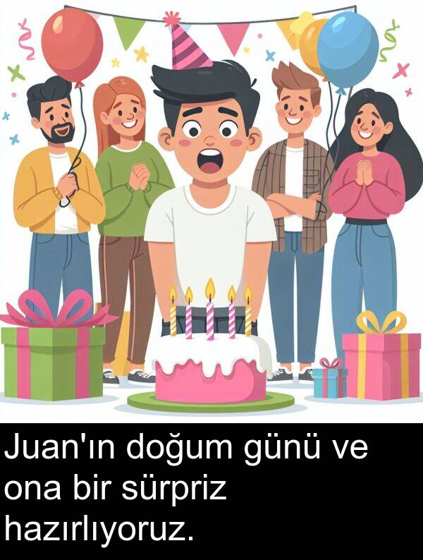günü: Juan'ın doğum günü ve ona bir sürpriz hazırlıyoruz.
