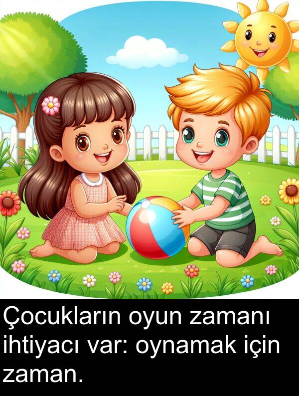 zamanı: Çocukların oyun zamanı ihtiyacı var: oynamak için zaman.