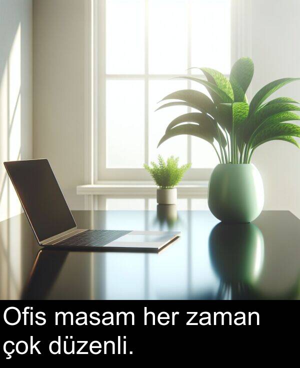 zaman: Ofis masam her zaman çok düzenli.