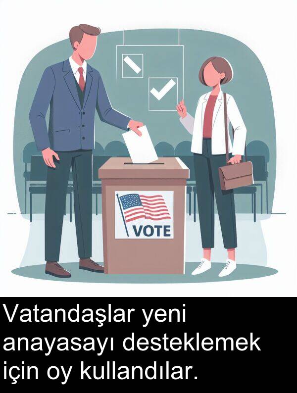 anayasayı: Vatandaşlar yeni anayasayı desteklemek için oy kullandılar.