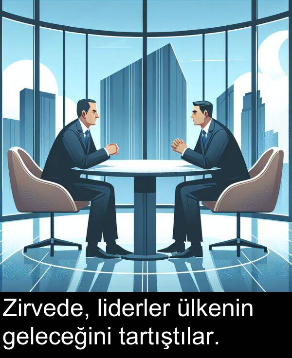 geleceğini: Zirvede, liderler ülkenin geleceğini tartıştılar.