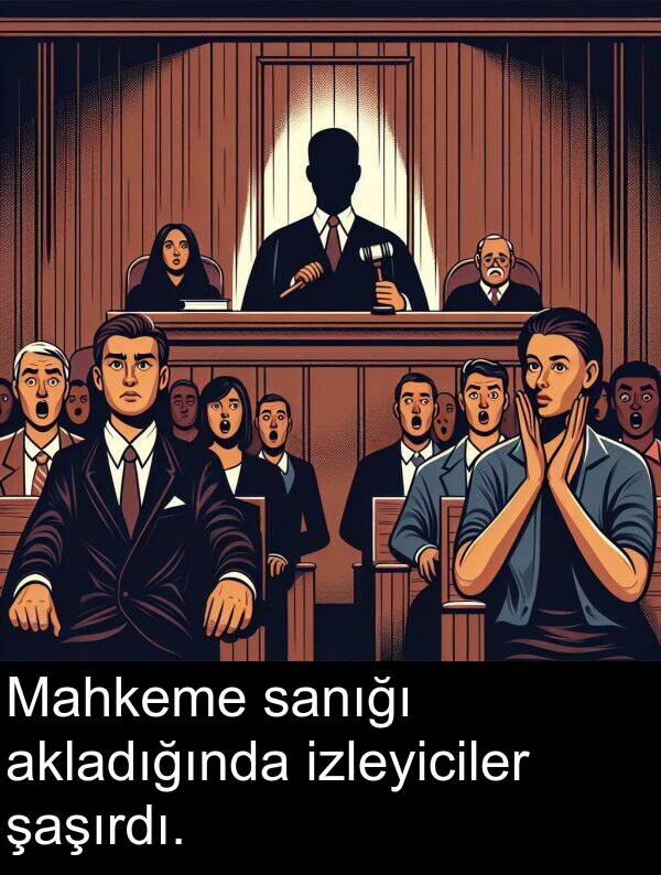 sanığı: Mahkeme sanığı akladığında izleyiciler şaşırdı.