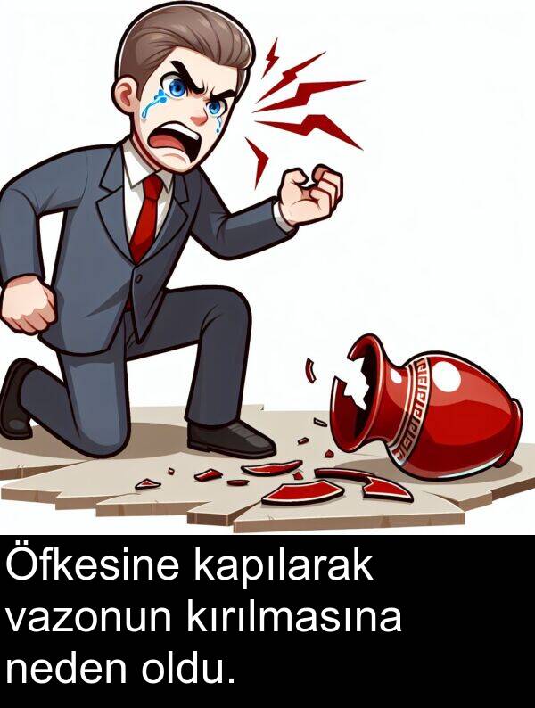 neden: Öfkesine kapılarak vazonun kırılmasına neden oldu.