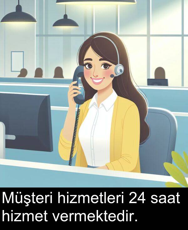 saat: Müşteri hizmetleri 24 saat hizmet vermektedir.