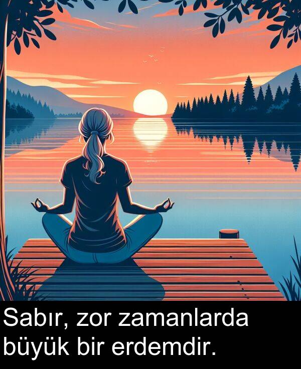 zor: Sabır, zor zamanlarda büyük bir erdemdir.