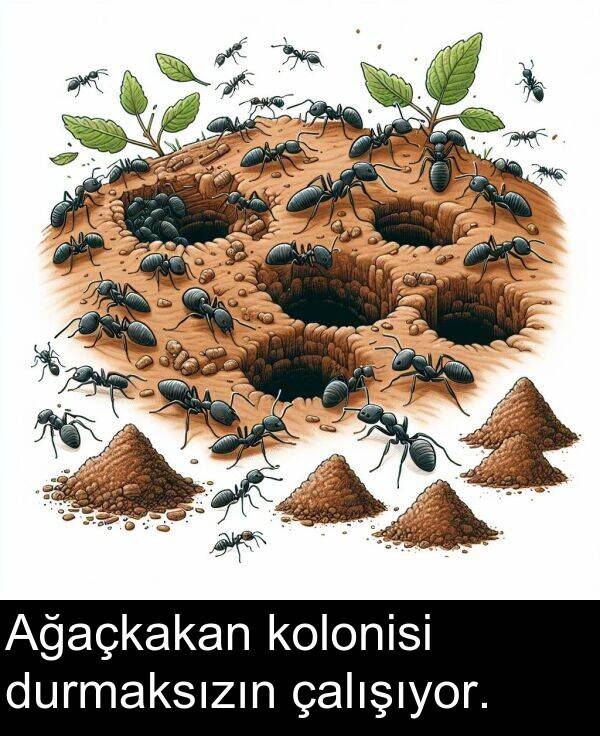 çalışıyor: Ağaçkakan kolonisi durmaksızın çalışıyor.