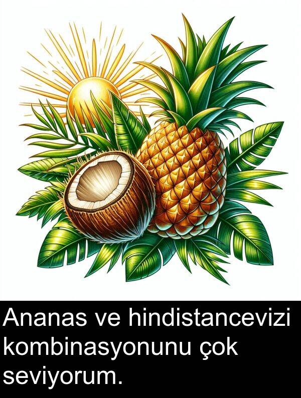 seviyorum: Ananas ve hindistancevizi kombinasyonunu çok seviyorum.