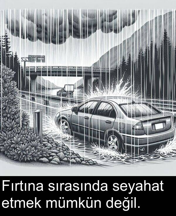 sırasında: Fırtına sırasında seyahat etmek mümkün değil.
