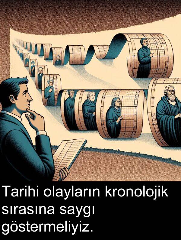 göstermeliyiz: Tarihi olayların kronolojik sırasına saygı göstermeliyiz.