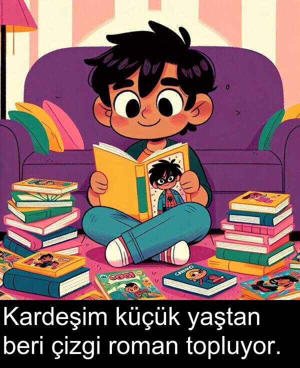 yaştan: Kardeşim küçük yaştan beri çizgi roman topluyor.