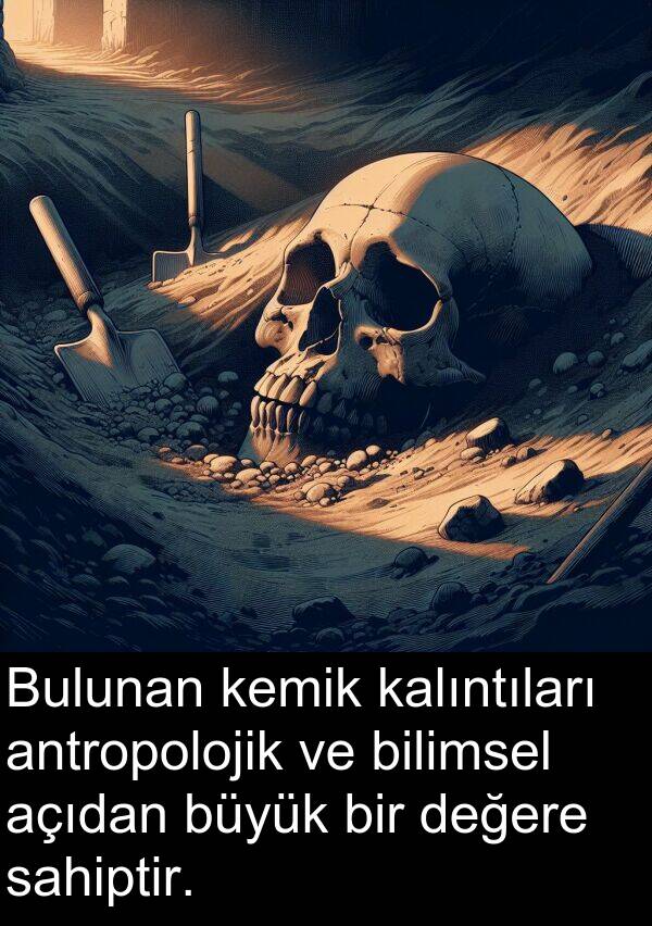 açıdan: Bulunan kemik kalıntıları antropolojik ve bilimsel açıdan büyük bir değere sahiptir.