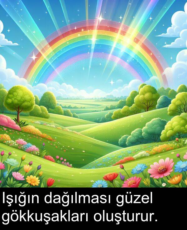 gökkuşakları: Işığın dağılması güzel gökkuşakları oluşturur.